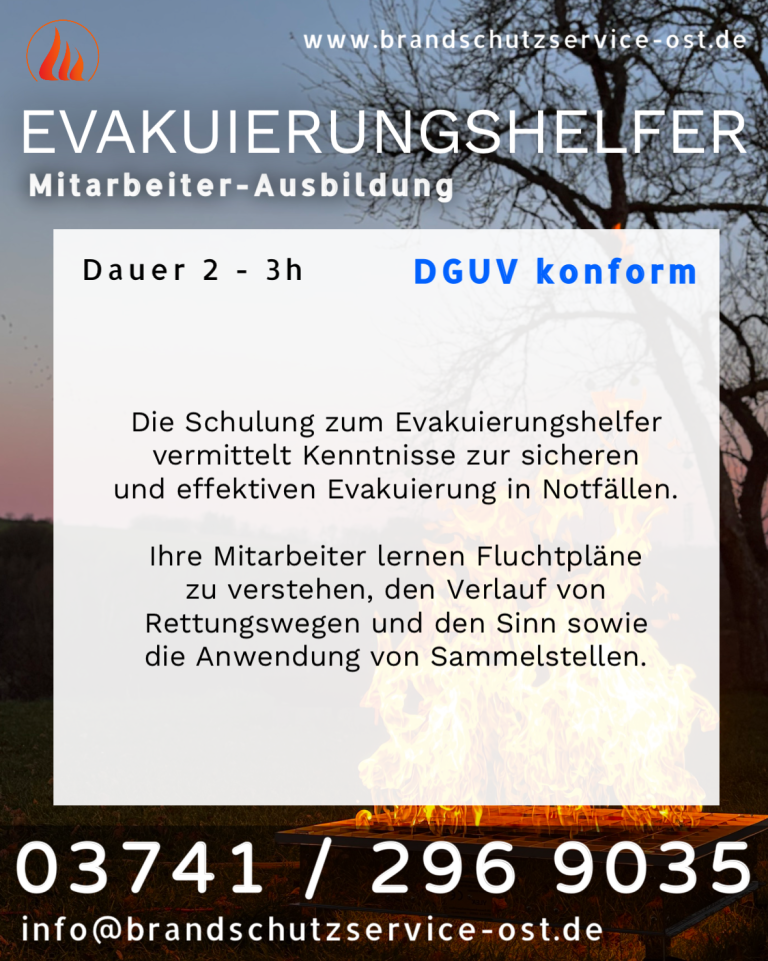 Evakuierungshelfer Brandschutzschulungen aus Plauen